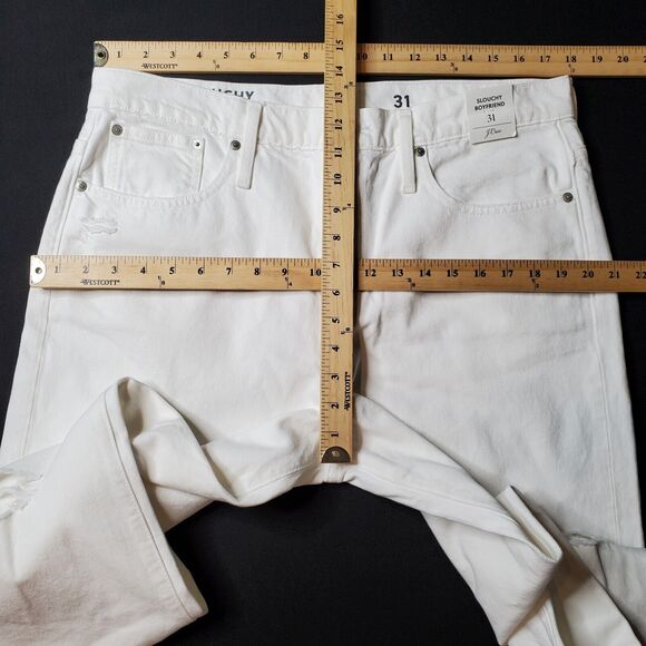 J. Crew Women's Size 31 NWT Slouchy Boyfriend Jean Distressed White - Picture 8 of 9